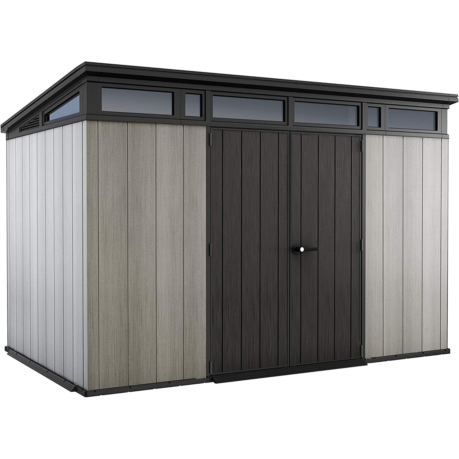 Keter-Artisan-Pent-Outdoor-Garden-Storage-Shed-11x7-1-2 Keter 11x 7 Artisan Heavy Duty Plastic Pent Shed – Grey - Image 1