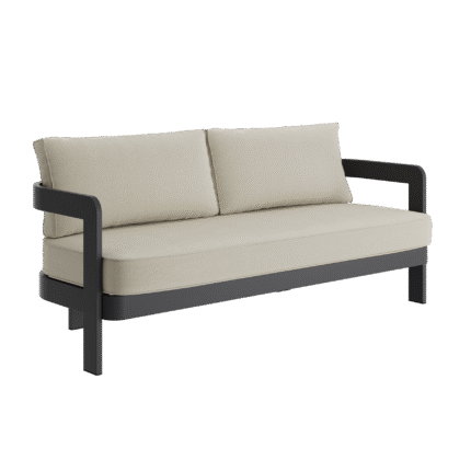 N3 Kohl Three Seater Sofa Sand Canvas